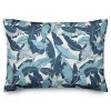 Navy Palm Outdoor Accent Pillow