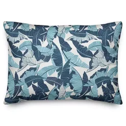 Navy Palm Outdoor Accent Pillow