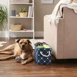 Navy Paw Trellis Rectangle Basket, 14 in.