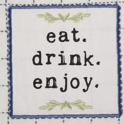 Navy Plaid Eat Drink Enjoy 4-pc. Dish Towel Set