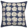 Navy Sand Dollar Outdoor Throw Pillow