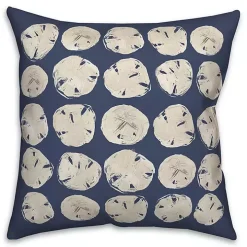 Navy Sand Dollar Outdoor Throw Pillow