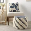 Navy Shag Tufted Diagonal Twist Pouf