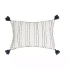 Navy Stitched Stripe Lumbar Pillow