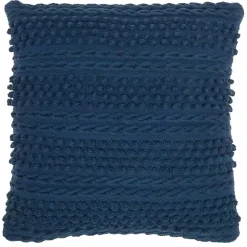 Navy Textured Stripes Pillow