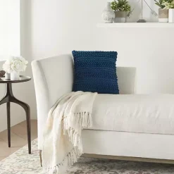 Navy Textured Stripes Pillow