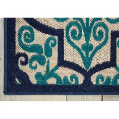 Navy Trellis Outdoor Area Rug, 7x10