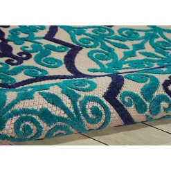 Navy Trellis Outdoor Area Rug, 7x10