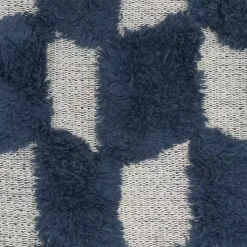 Navy Tufted Diagonal Checkers Throw Pillow