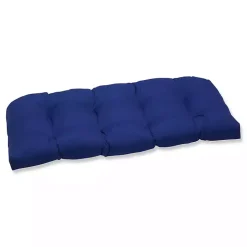 Navy Tufted Outdoor Loveseat Cushion