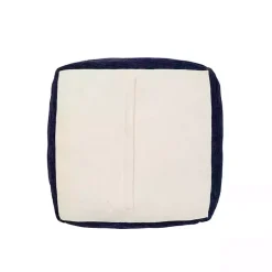 Navy Turkish Motifs Ultra-Soft Pouf