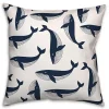Navy Whale Outdoor Pillow