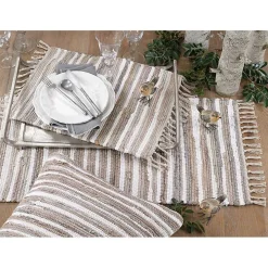 Neutral Chindi Weave Placemats, Set of 4