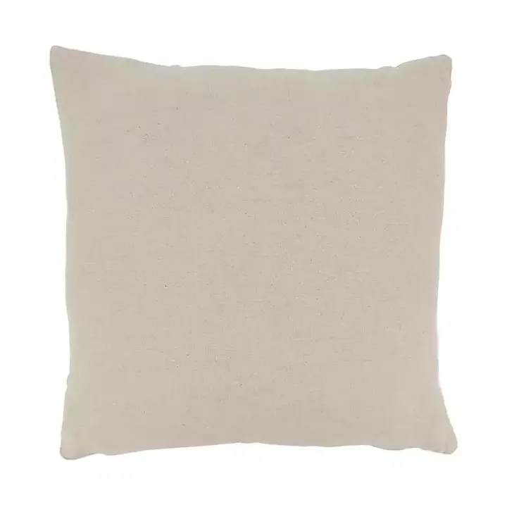 Neutral Embroidered Shell Throw Pillow