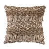 Neutral Geometric Fringe Accent Pillow
