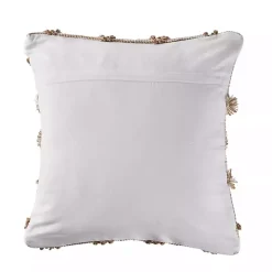 Neutral Geometric Pom Pom Pillow