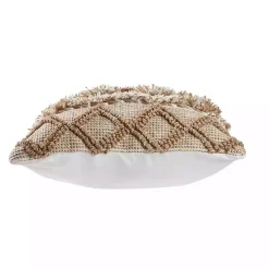 Neutral Geometric Pom Pom Pillow