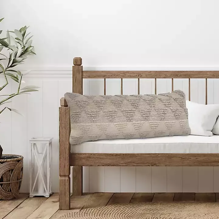 Neutral Gradient Diamonds Lumbar Pillow