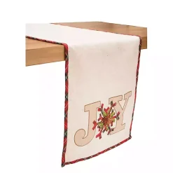 Neutral Joy Christmas Table Runner