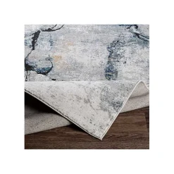 Neutral Marble Swirl Area Rug, 5x7