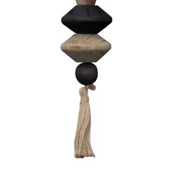 Neutral Southwest Wood Bead Tassel