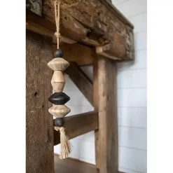 Neutral Southwest Wood Bead Tassel