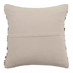 Neutral Striped Woven Square Throw Pillow