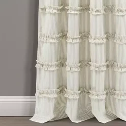 Neutral Vintage Stripe Curtain Panel Set, 95 in.