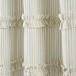 Neutral Vintage Stripe Curtain Panel Set, 95 in.