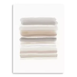 Neutral Watercolor Stripes Canvas Art Print