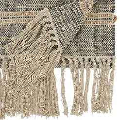 Neutral Woven Tassel Table Runner