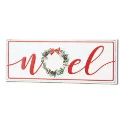 Noel Christmas Wreath Metal Wall Sign