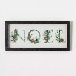 Noel with Holly Framed Wall Plaque