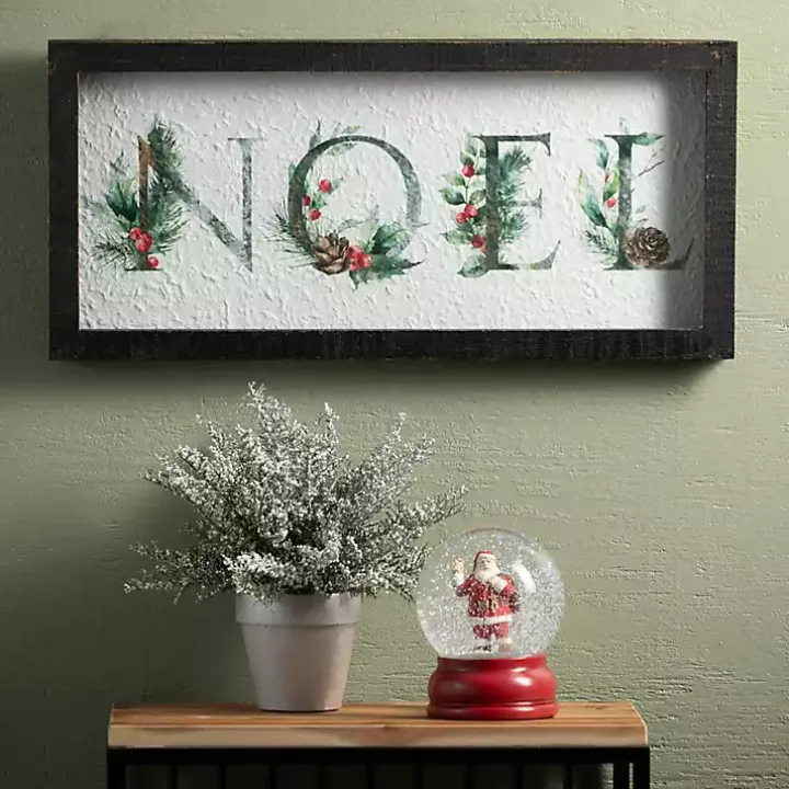 Noel with Holly Framed Wall Plaque