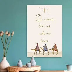 O' Come Let Us Adore Christmas Wall Plaque