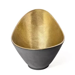 Oblong Black and Gold Bowl, 15 in