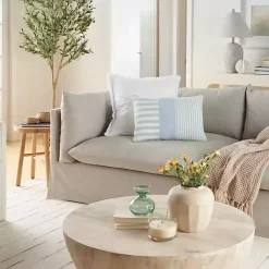 Ocean Asymmetrical Stripes Lumbar Pillow