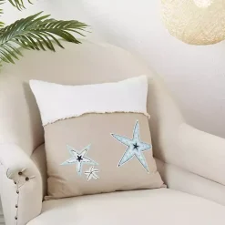 Ocean Breeze Starfish Throw Pillow