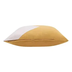Ochre & Ivory Geometric Colorblock Throw Pillow