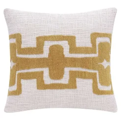 Ochre Geometric Stripe Pillow