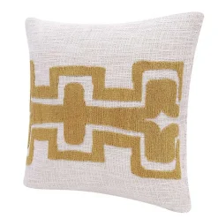 Ochre Geometric Stripe Pillow