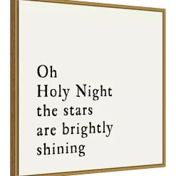 Oh Holy Night Gold Framed Canvas Art Print