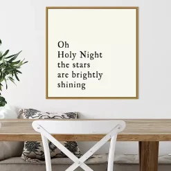 Oh Holy Night Gold Framed Canvas Art Print