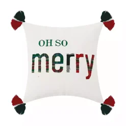 Oh So Merry Tassel Christmas Throw Pillow