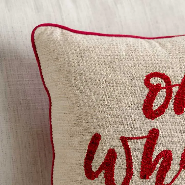 Oh What Fun Embroidered Pillow