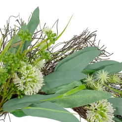Olive Branch and Flower Buds Spiral Wreath