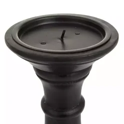 Onyx Turned Wood 3-pc. Candle Holder Set