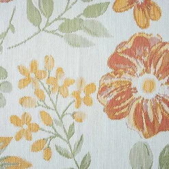 Orange & Green Floral Reversible Outdoor Rug, 5x7
