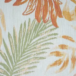 Orange & Green Palms Reversible Outdoor Rug, 5x7