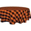 Orange and Black Buffalo Check Round Tablecloth